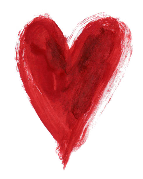 istock Red heart. An element for design, holiday, postcard, poster, banner, illustration. Watercolor illustration. Beautiful symbol of love in the grunge style. 1455946051