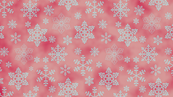 snowflake on the red background 3D rendering