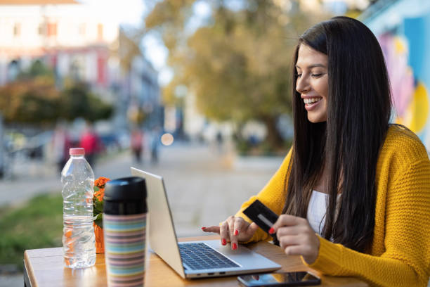 istock Online shopping on the go 1455949715