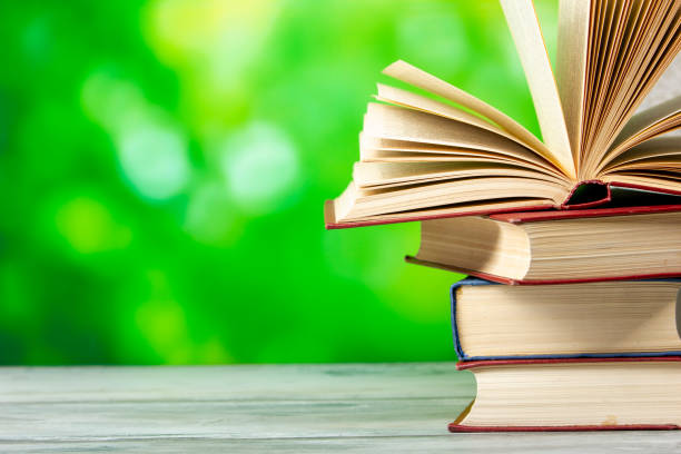 istock Vintage old hardback books. Education background. Back to school. Copy Space. 1455950932