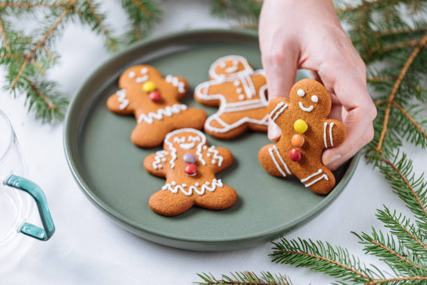 istock Selection of Decorated Gingerbread Christmas Cookies 1455951262