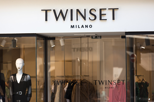 nice, alpes maritimes, france - 22 08 2022: a sign of twinset milano store