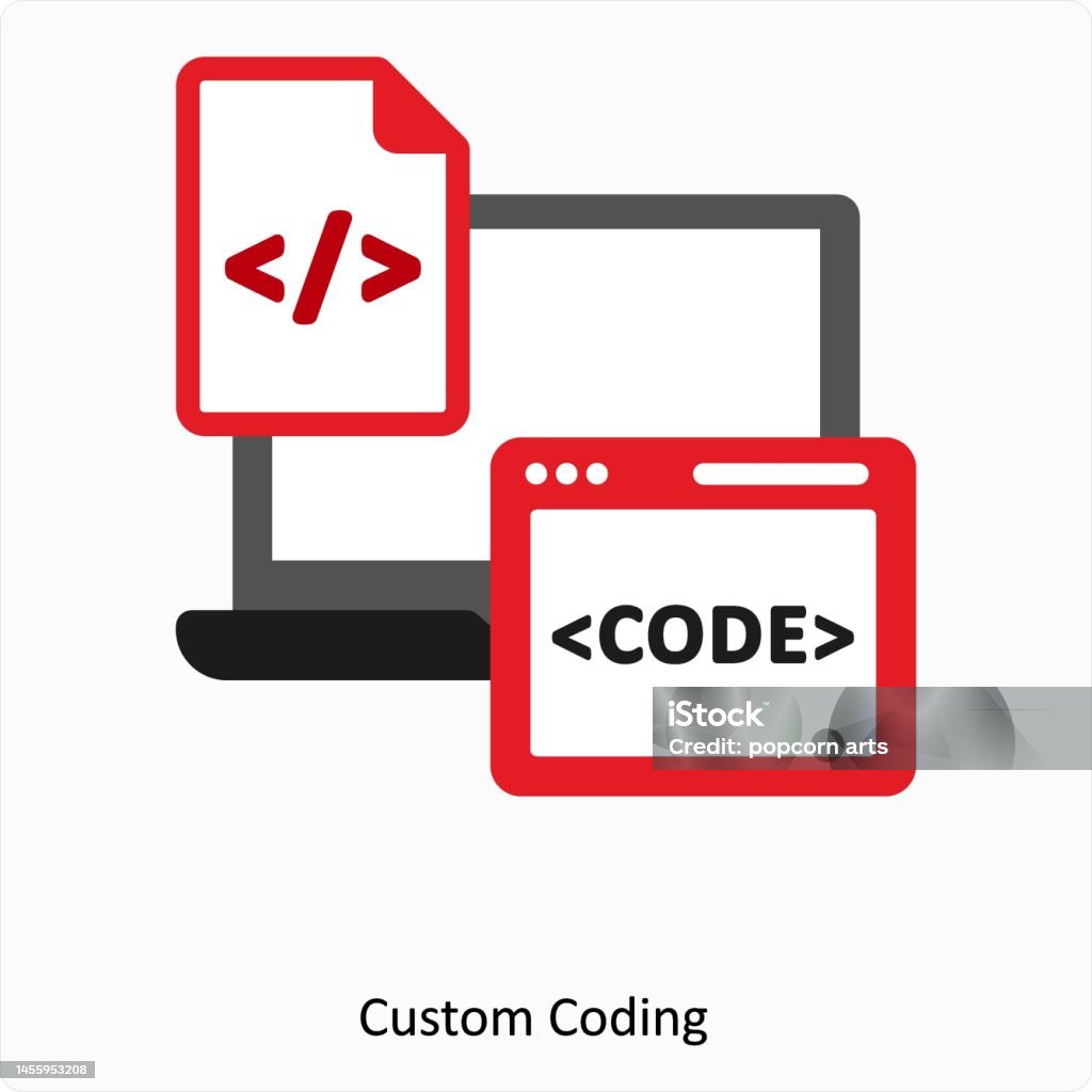 Custom Code Image Custom Coding Stock Illustration - Download Image Now - Coding ...