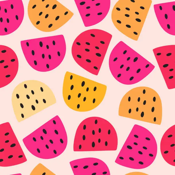 Vector illustration of Pattern with abstract summer berries