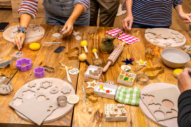 istock Ceramics workshop. Women of different ages working in the workshop. 1455954939