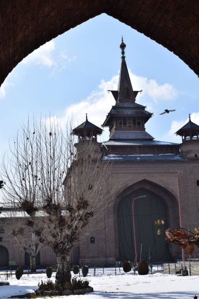 Jamia Masjid, Srinagar, Kashmir stock photo