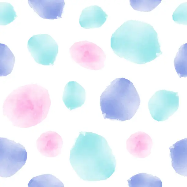 Vector illustration of Seamless pattern with abstract watercolor blots.