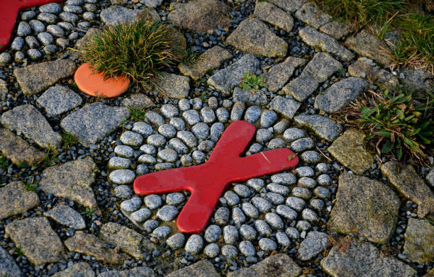 istock pebbles stuck in cement glue. it forms a carpet of rounded stones. massage surfaces in the sauna and pool. in combination with white tile. washed pavement, letter V, x, , circle, cobblestoning lawn 1455958332