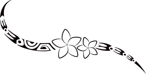 stockillustraties, clipart, cartoons en iconen met tattoo maori design. ethnic decorative oriental ornament. art tribal tattoo. vector sketch of a tattoo maori. - maoritatoeages