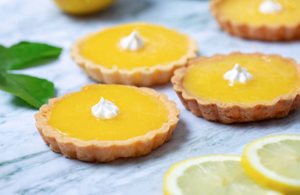 istock Closeup shot of flat lemon pastries on a kitchen table 1455960623