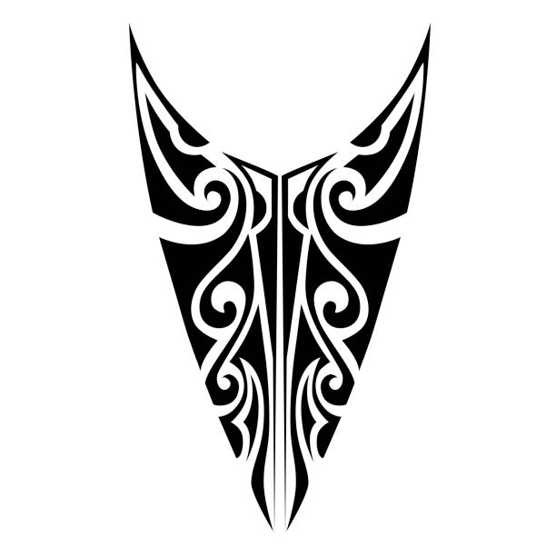 stockillustraties, clipart, cartoons en iconen met maori tribal style tattoo pattern fit for a leg or arm, hand, shoulder. - maoritatoeages