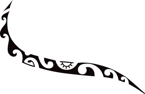 Vector illustration of Tattoo Maori design. Ethnic decorative oriental ornament. Art tribal tattoo. Vector sketch of a tattoo Maori.
