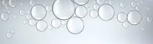 Vector illustration of Background with drops or liquid silver bubbles