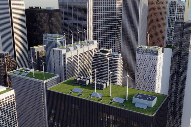istock Cityscape with sustainable buildings 1455964969