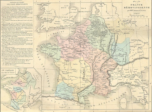 Antique original map of France printed in 1827