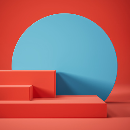 Abstract minimal scene with geometrical form