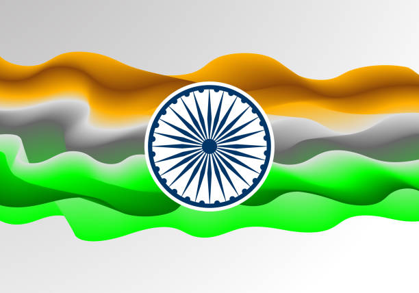 istock Indian Flag background with Asoka wheel on white background. 1455971889