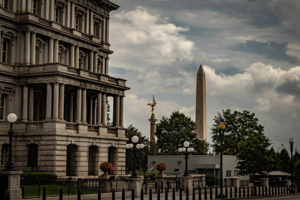 Executive Building and Washington Monument in Washington, DC