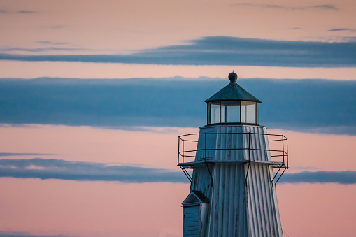 Small lighthouse during sunset