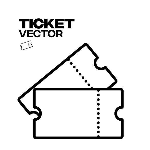 einfacher ticketvektor, gutschein - ticket raffle ticket ticket stub movie ticket stock-grafiken, -clipart, -cartoons und -symbole