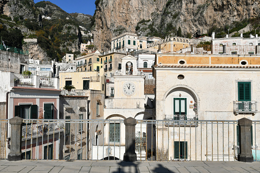 A beautiful view of old houses of Atrani, a town on the Amalfi coast, Italy