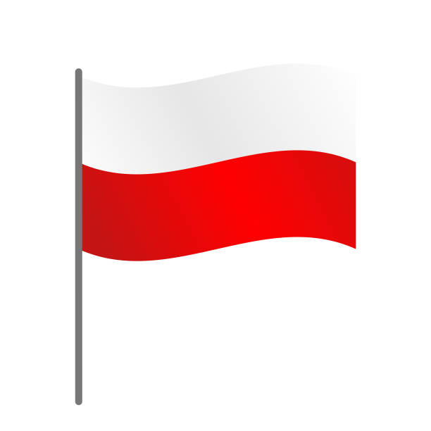 stockillustraties, clipart, cartoons en iconen met waving national flag of poland. polish flag map pin icon - poolse vlag