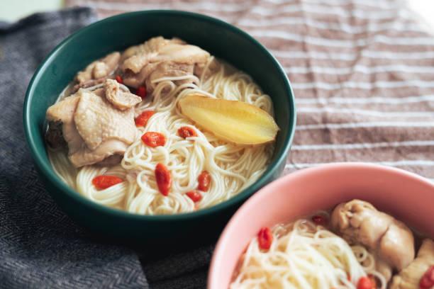 istock Chicken Soup Noodle with ginger sesame oil 1455989167