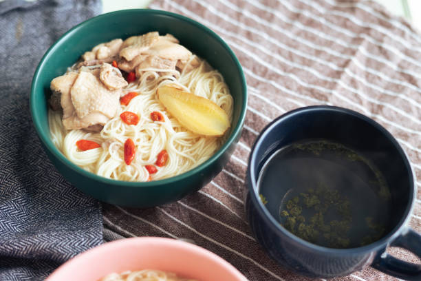 istock Chicken Soup Noodle with ginger sesame oil 1455991036