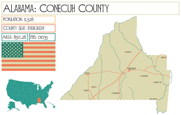 Map Of Conecuh County In Alabama Usa Stock Download Map Of Conecuh County In Alabama Usa 