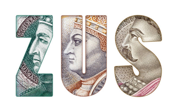 istock ZUS Text Made of  Polish Banknotes on White 1455996245