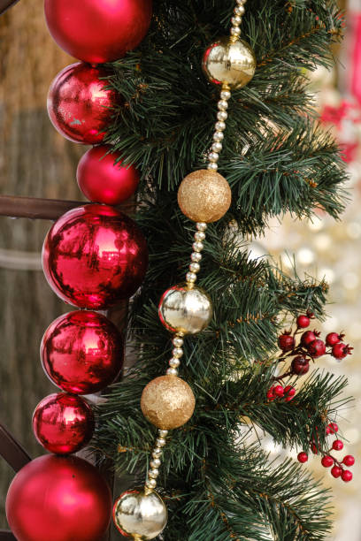 istock new year decorations with christmas balls close up 1455996733