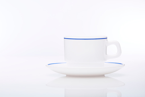 Coffee cup on white background.