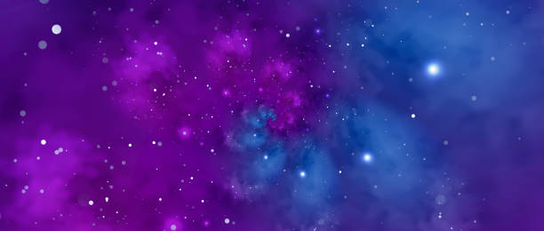 istock Deep outer space background with stars and nebula in blue, and purple 1455999564