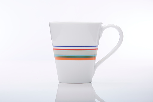 Realistic cup on white background.