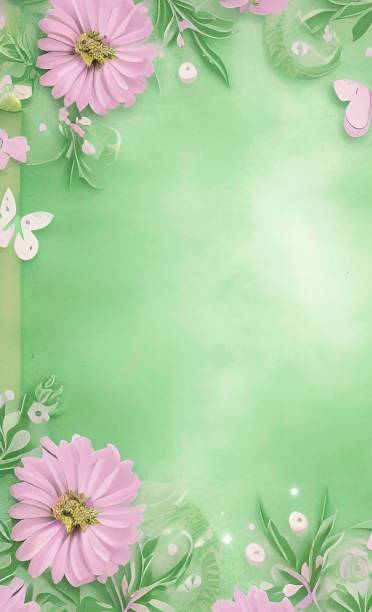 istock Floral frame background and pattern with pastel colors 1456002730