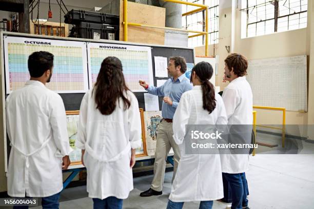 College Instructor Discussing Curriculum Plans With Students Stock Photo - Download Image Now