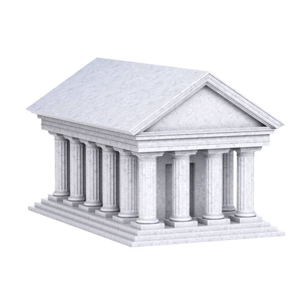 Museum or temple 3d icon on white background 3d rendering stock photo