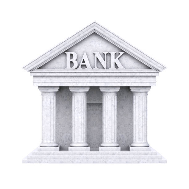 istock Bank 3d icon on white background 3d rendering 1456004494