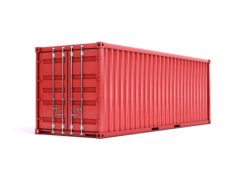 Shipping container isolated on white background 3d rendering