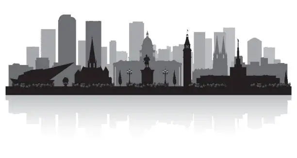 Vector illustration of Denver Colorado city skyline silhouette