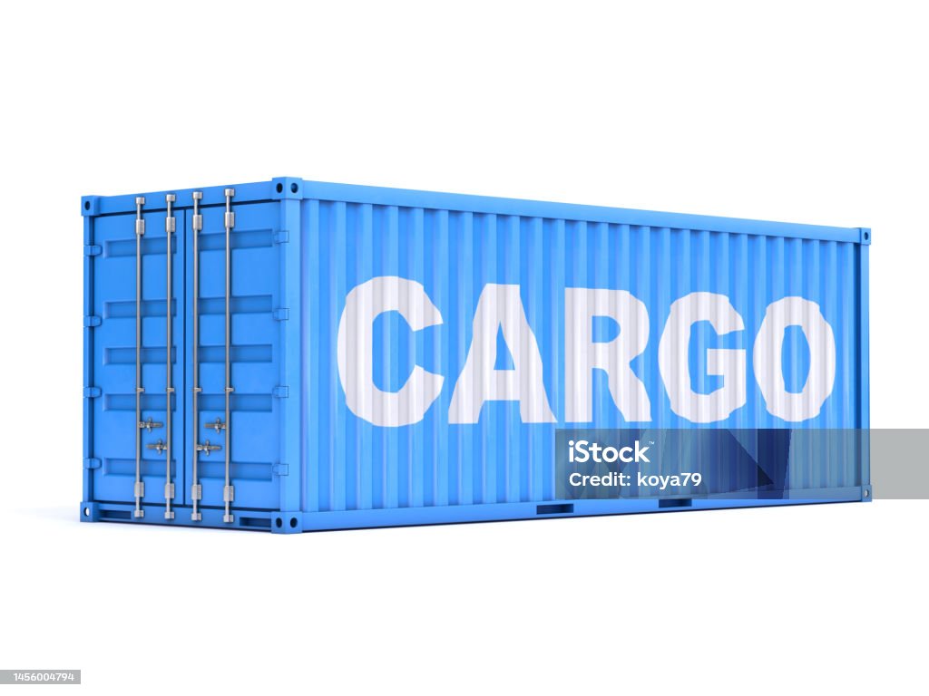 Container Single Blue Blue Shipping Container Isolated On White Background 3d Rendering Stock ...