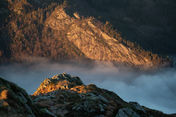istock Beautiful view of the mountain and low clouds 1456005209