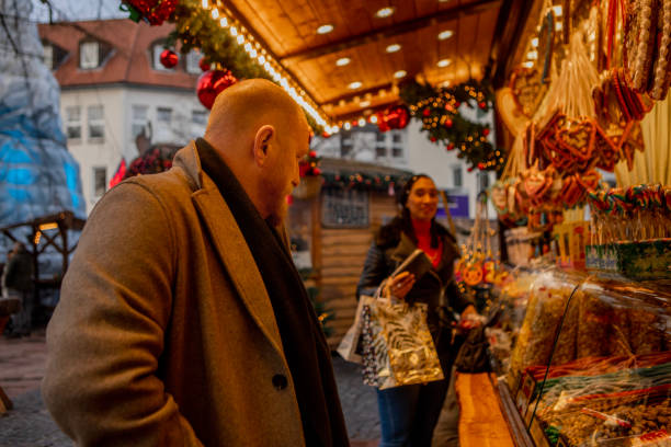 istock Mixed Race Couple at a German Xmas Market 1456005352