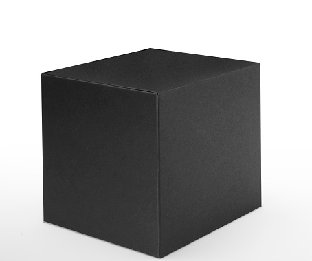 Black box on white background with clipping path