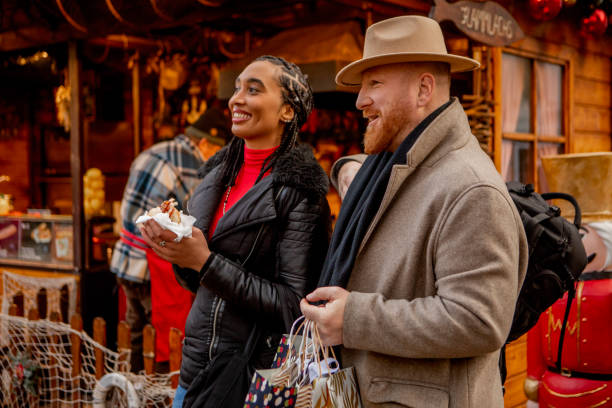 istock Mixed Race Couple at a German Xmas Market 1456006121