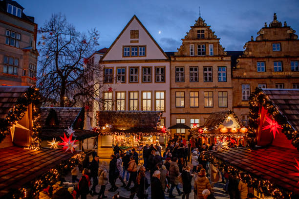A German Xmas Market square in Bielefeld