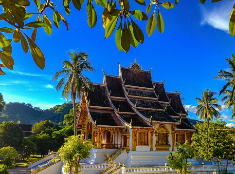 A beautiful shot of Buddhist temple in Luang Prabang, Laos