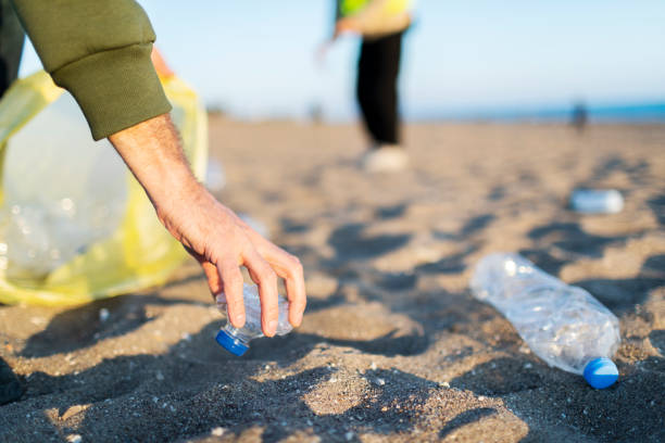 istock Volunteers taking out garbage from the beach 1456010551