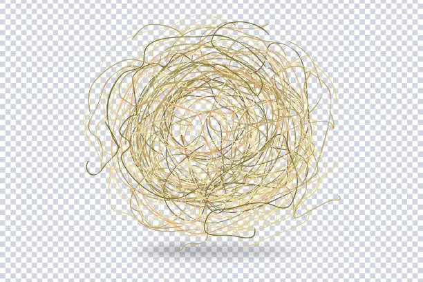 Vector illustration of Tumbleweed, dry weed ball isolated on transparent