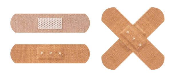 istock Set of adhesive plaster bandages isolated on white background 1456013735